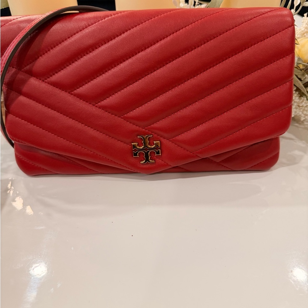 Tory Burch Red Quilted Clutch - Picture 3 of 10